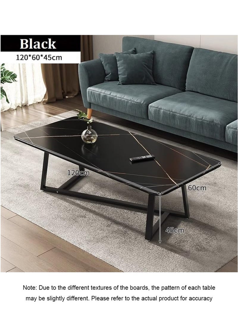 VUCATIN 120x60x45cm Modern Luxury Wooden Living Room Coffee Table - Minimalist Small Space Sofa Center Table, Rectangular End Table for Home Office (Black) - Image 3